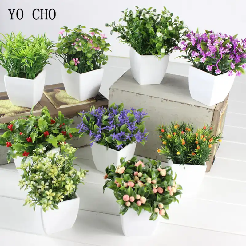 fake flower pots