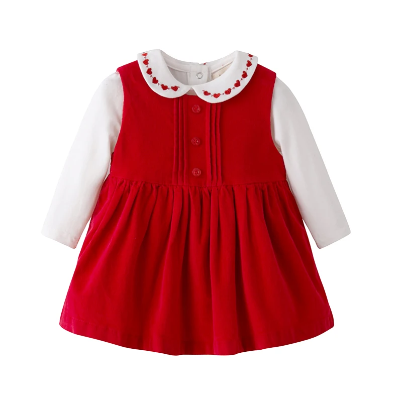  Infant 1st birthday Dress Baby Girls Clothes Sets Newborn Baby 3 piece Set ( Corduroy Dress+Bodysui