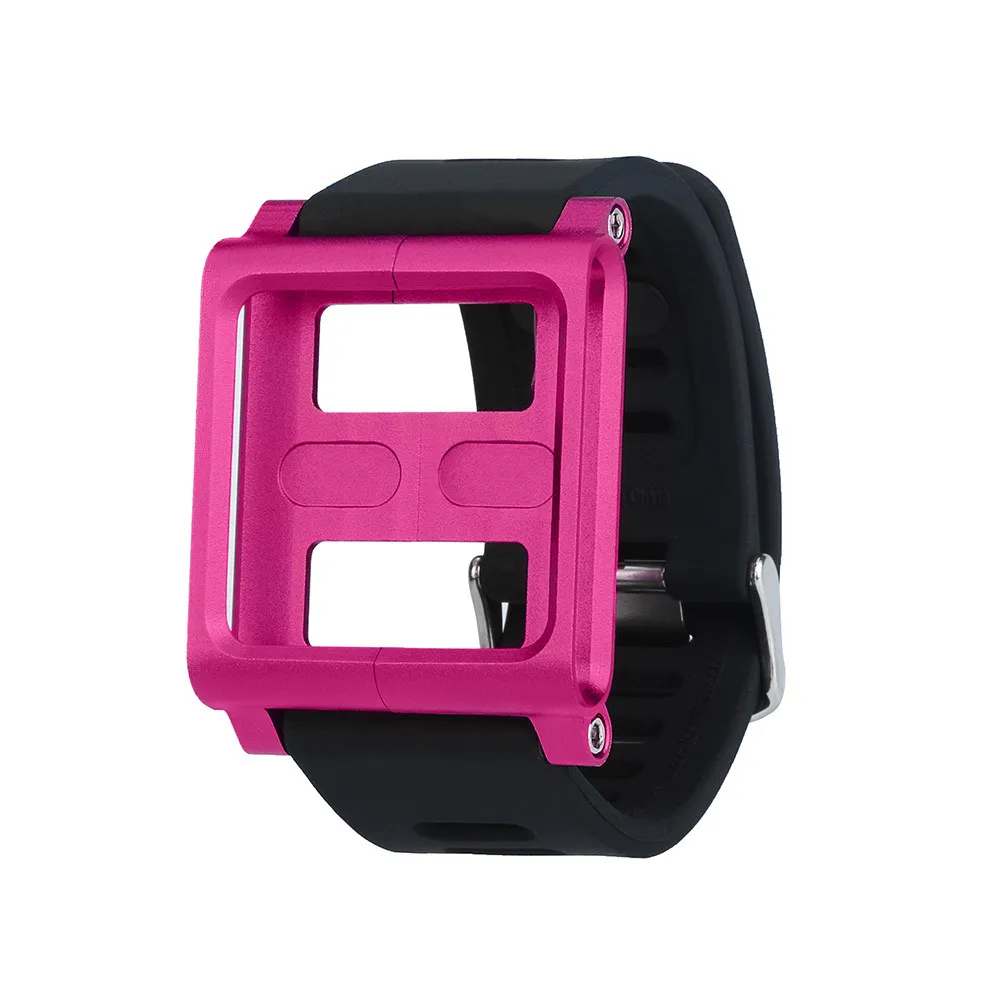 New Arrival Aluminum Silicone Mix Case Multi Touch Watch Band For iPod Nano 6 6th Fabulous