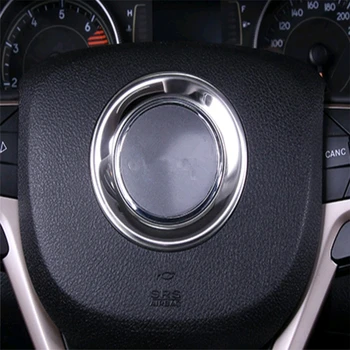 

WELKINRY car auto cover styling FOR JEEP CHEROKEE 2014 2015 2016 2017 ABS chrome steering wheel logo trademark brand ring trim