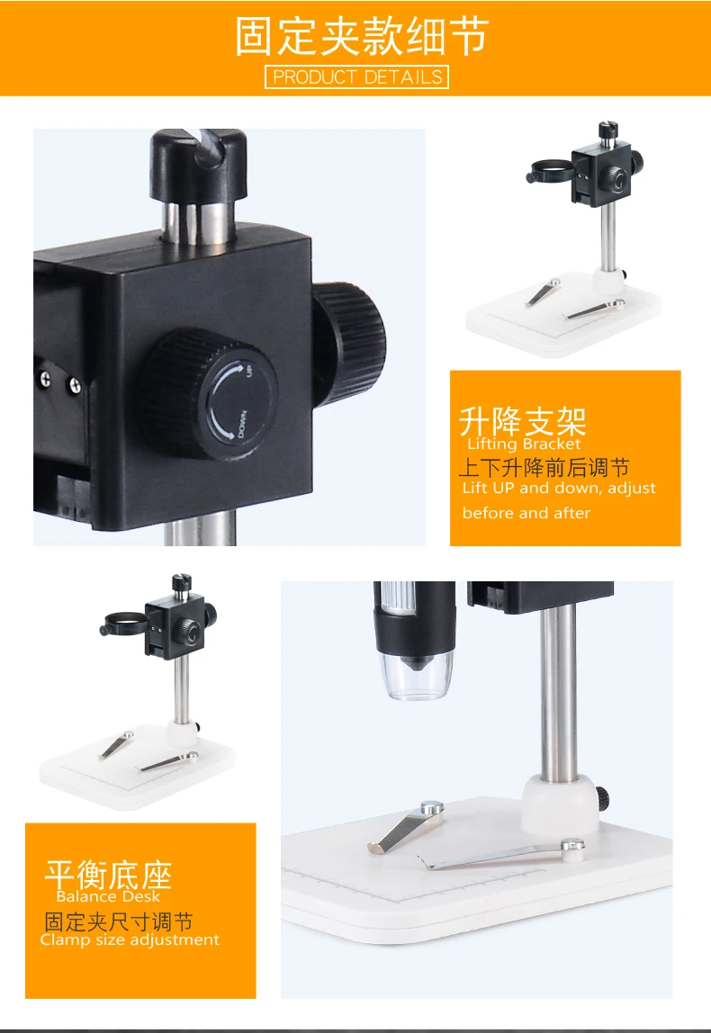 USB Handheld Electronic 1000X Microscope with 4.5 Inch HD LED Screen Display & 8 LED Lights Battery Built-in for Precise Measure_17