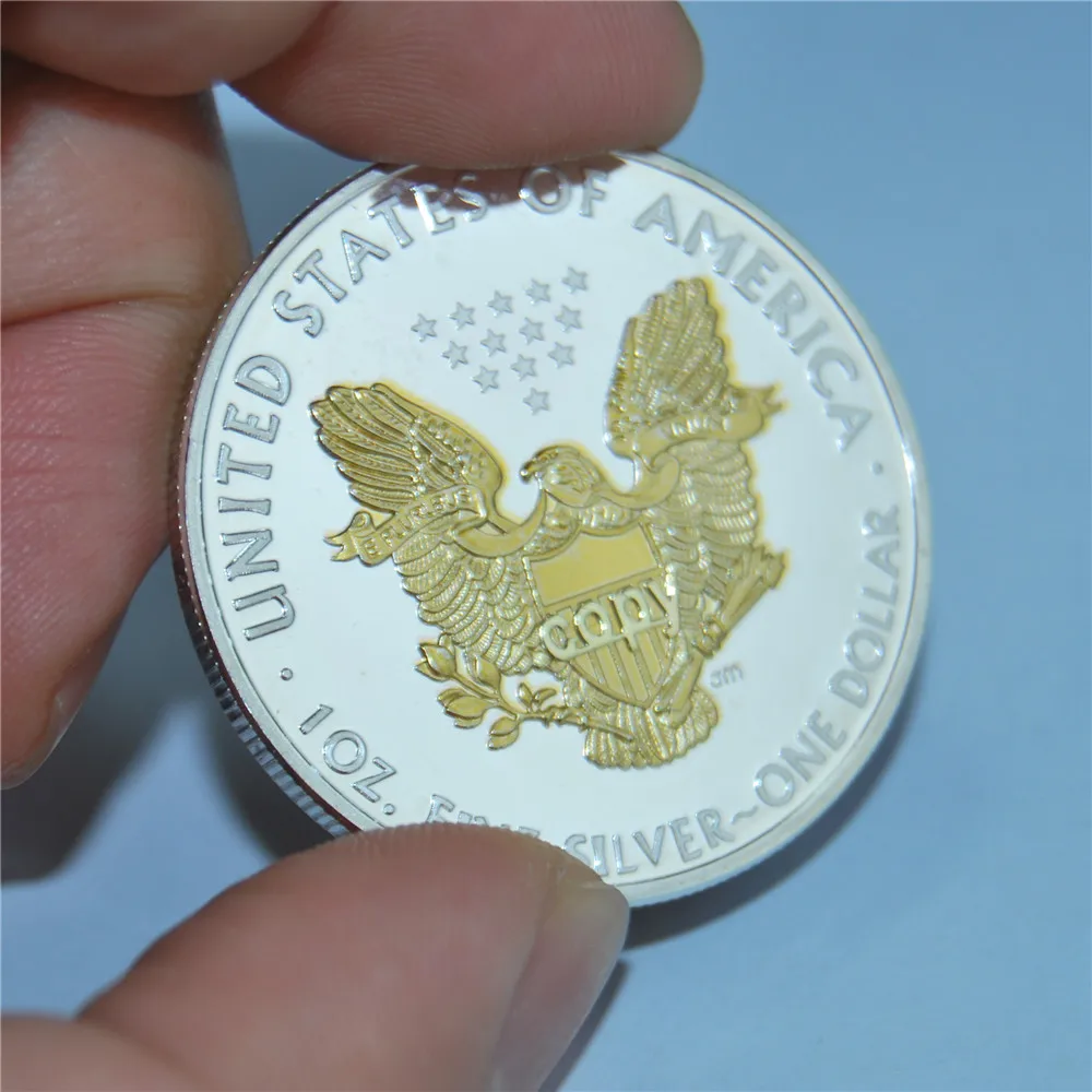 2013 американская золотая монета/серебряная монета, один доллар, Орел, высокое качество, копия 1 Трой унций, монета,+ американский Серебряный Орел 1 унция