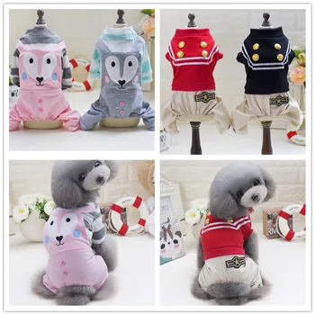 

F55 puppy summer clothes pet cotton Rompers dog summer jumpsuit for small medium dogs S-2XL