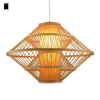 

Big Bamboo Wicker Rattan Pendant Light Fixture Asia Korean Rustic Country Hanging Ceiling Lamp Suspended Luminaire Lustre Indoor