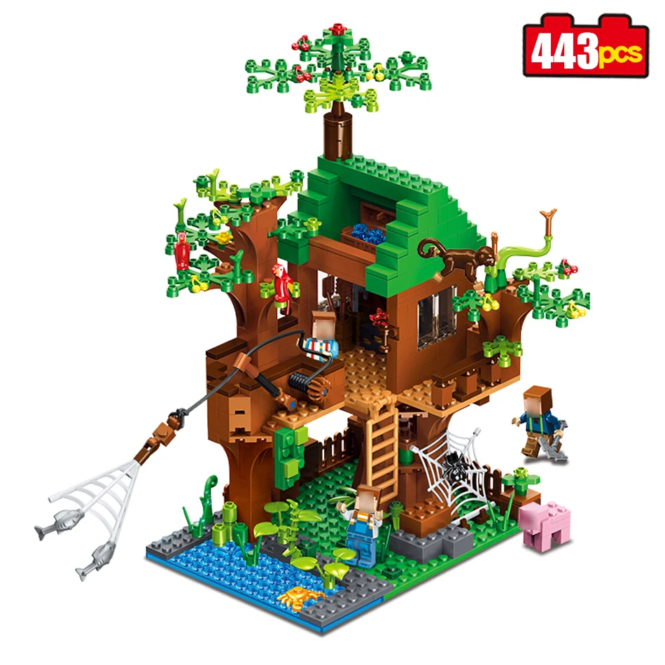 Minecrafted 443 шт. здания Конструкторы Игрушечные лошадки Совместимость Legos Minecraft Город