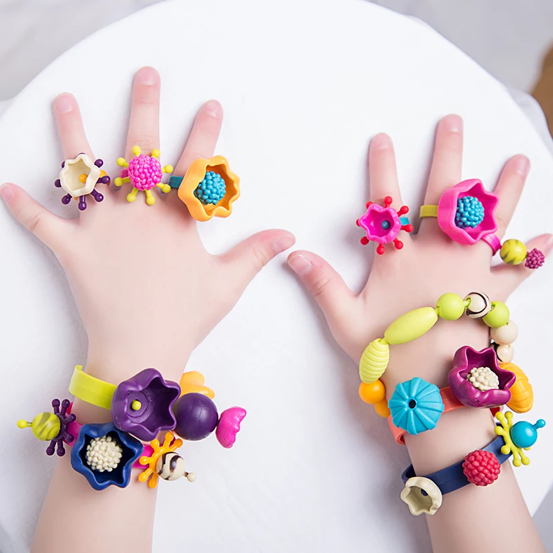 

Kids Colorful Creative DIY Pop Art Beads Toy Girls Handmade Beads for necklace Bracelet Jewelry Educational Toy Birthday Gift
