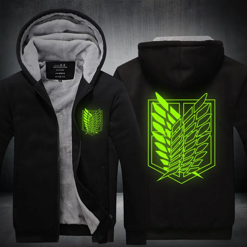 Fans Wear Attack On Titan Coat Zipper Hooded Printed Hoodies Shingeki No Kyojin Winter Sweatshirt Rivaille Zip Up