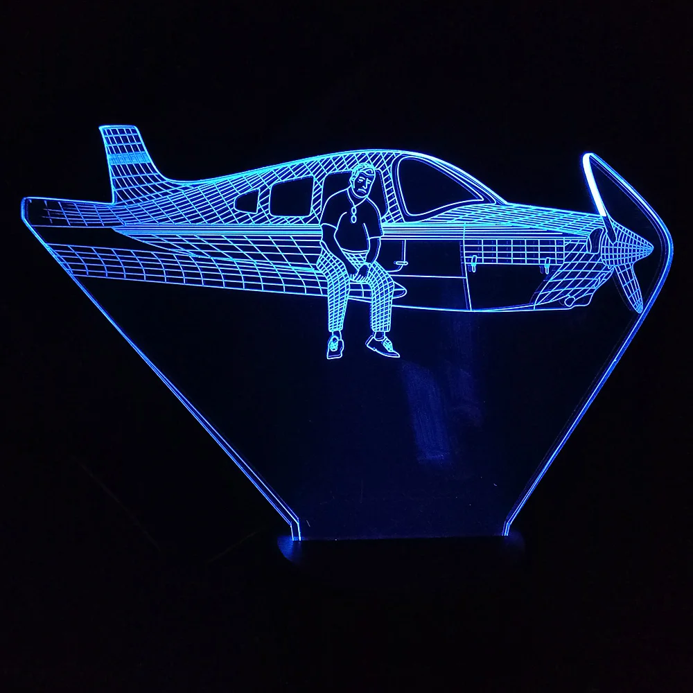 

Airplane LED 3D Night Light 7 Color Changing Touch USB Jet 3D Illusion Led Table Lamp Baby Bedroom Lighting