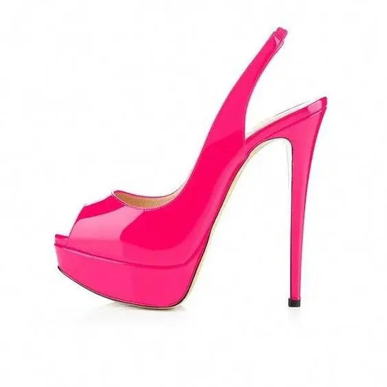 Moraima Snc/розовые туфли из лакированной кожи на высоком каблуке; пикантные туфли-лодочки на платформе с открытым носком; женские Вечерние туфли на очень высоком каблуке