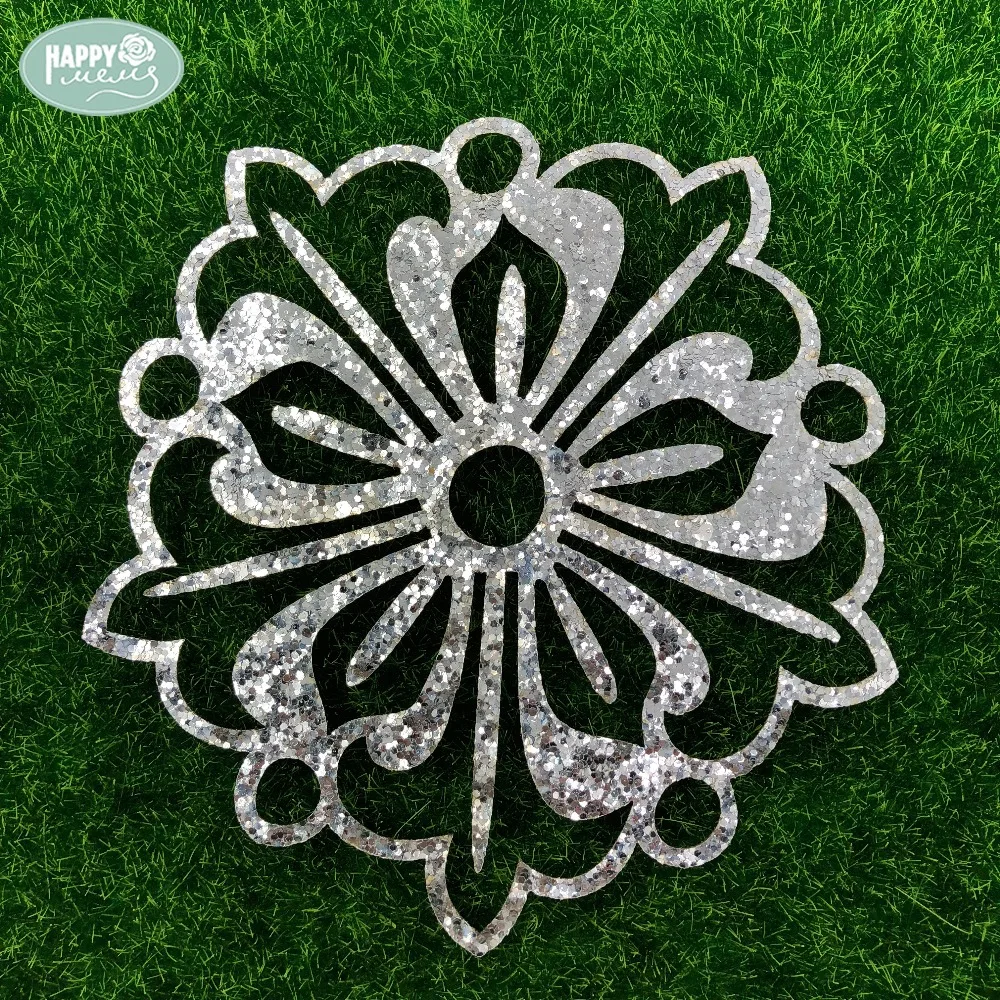 

Happymems Ipcs Flower Iron On Patches Silver Glitter Iron On Patches For Art Clothes Decoration Iron On Patches