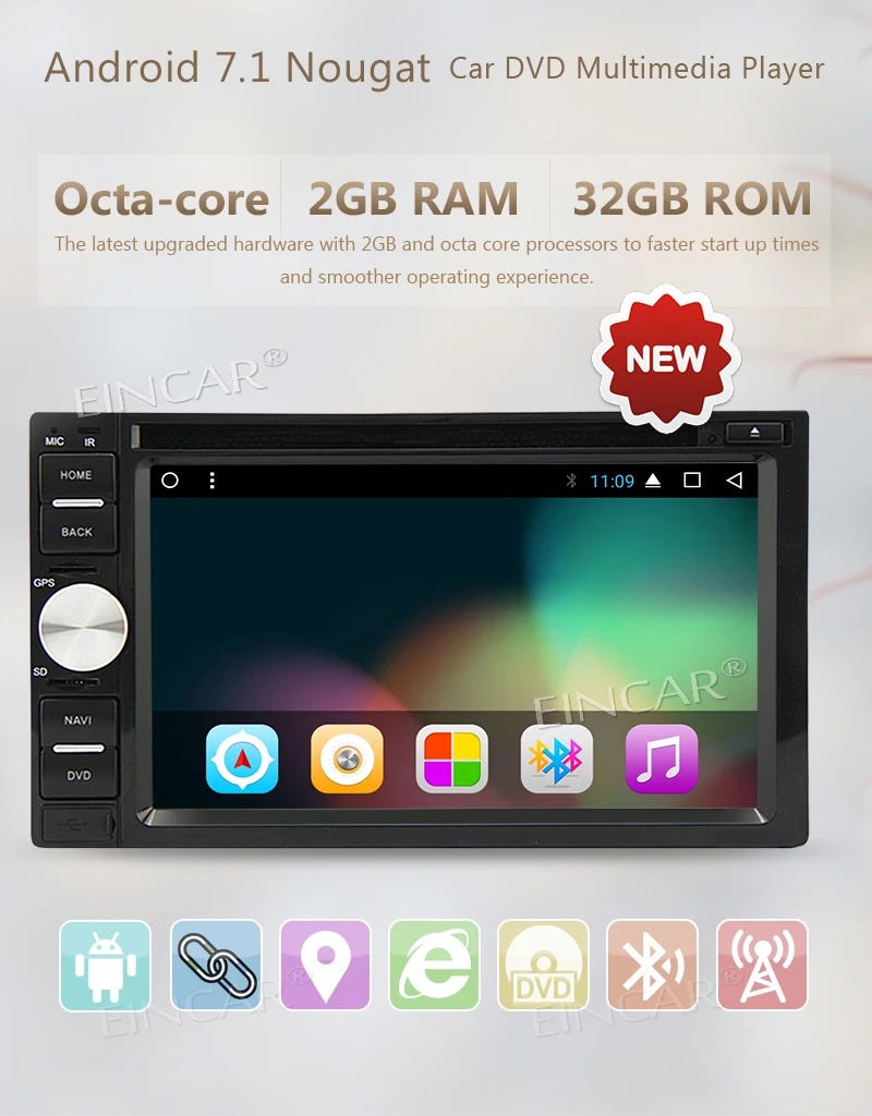 Discount Eincar 7 inch Car dvd Player Double 2 Din car PC Octa-core Car radio Stereo Android 7.1 GPS Navigation Head Unit support wifi 3G 3 Discount Eincar 7 inch Car dvd Player Double 2 Din car PC Octa-core Car radio Stereo Android 7.1 GPS Navigation Head Unit support wifi 3G 3