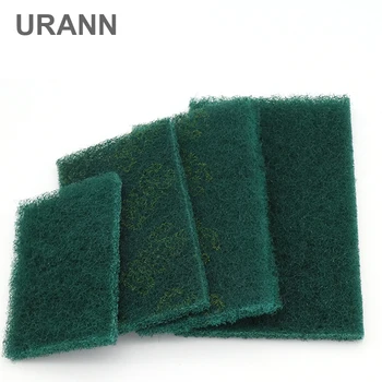 

URANN 1pcs Green Industrial Scouring Pad Coarse Scotch Brite Flexible Nonwoven Scouring Hand Pad Industry Kitchen Cleaning Cloth