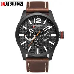 Новинка 2017 года Curren Для мужчин s часы лучший бренд роскошные кожаные кварцевые часы Для мужчин наручные часы Мода Повседневное спортивные