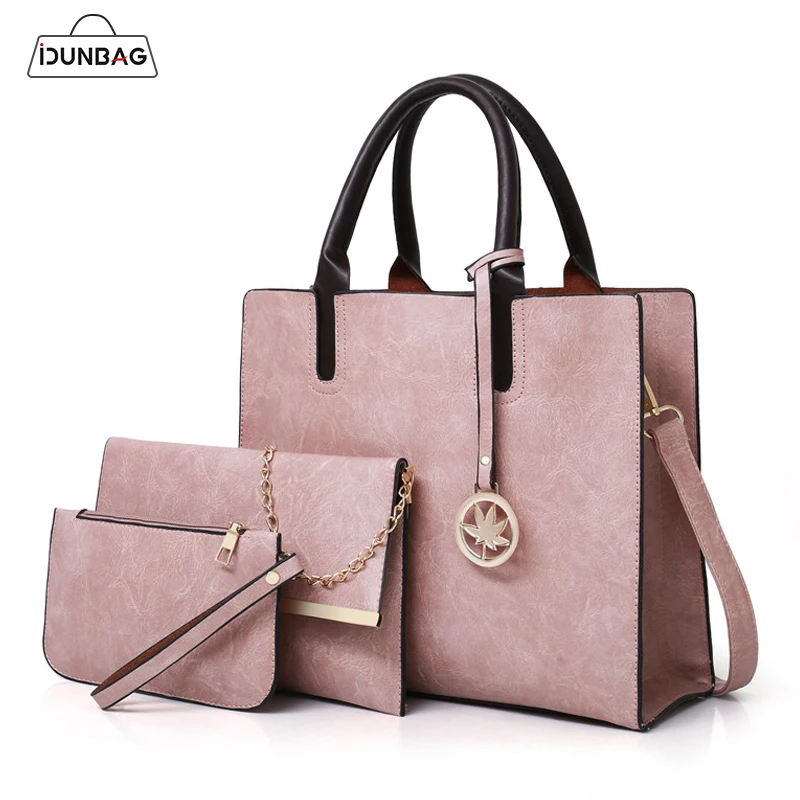 www.bagsaleusa.com : Buy High Quality Pu Leather Handbags Tote Bag 3 Pcs/Set Women Bag Chain ...