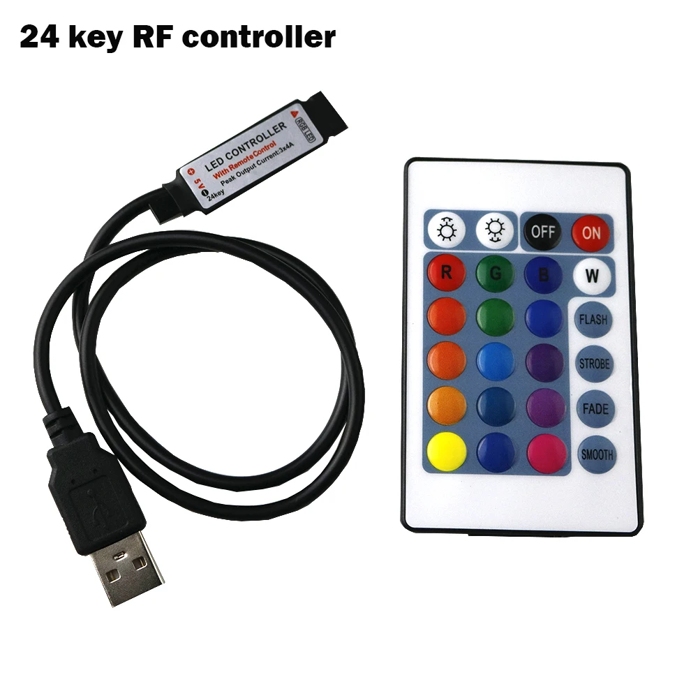 5 В USB RGB светодиодный контроллер Диммер RF беспроводной мини пульт дистанционного управления для RGB 3528 5050 WS2812B RGB светодиодный ленточный светильник 5-24 В