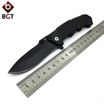 BGT Folding 7Cr17 Black Steel Combat Knife Camping Hunting Tactical Survival Knives Aluminum Handle Outdoor Pocket EDC Tools bgt x52 karambit folding knife tactical camping combat survival hunting pocket claw knives edc fighting tools 5cr13mov blade