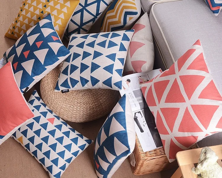 Нордическая абстрактная Геометрическая льняная Подушка для офиса автомобиля украшение дома диванные подушки