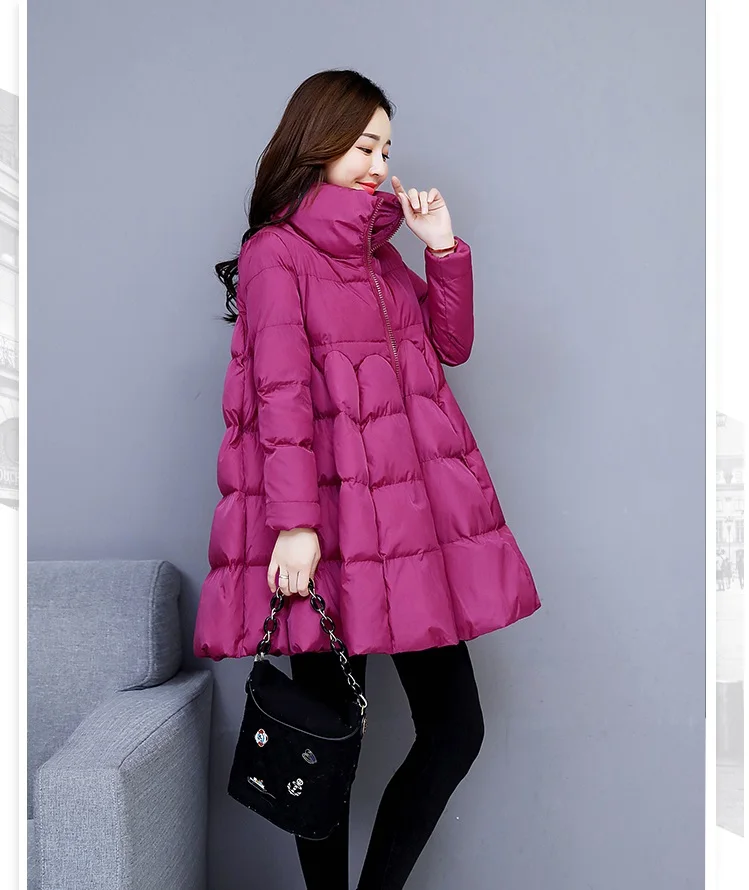 UHYTGF, высокая талия, средняя длина, зимняя хлопковая куртка Parker, женская мода, плащ, свободный пуховик, Повседневная теплая верхняя одежда 1088