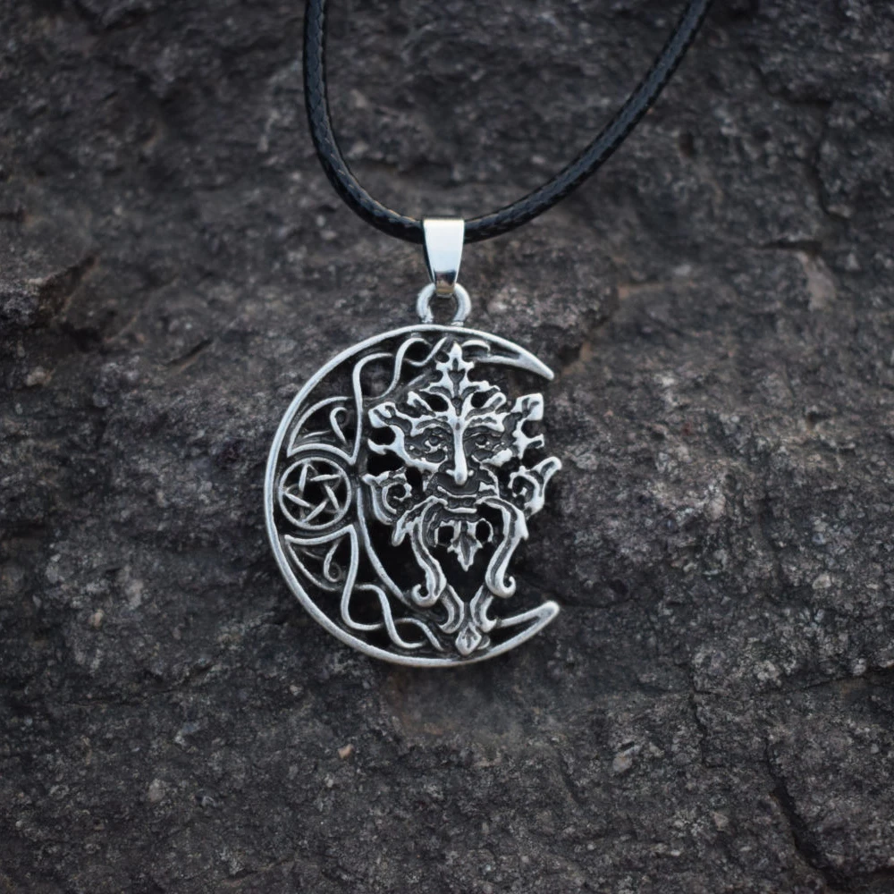 12 шт. Зеленые Подвески для мужчин ожерелье Greenman лес Бог ведение искусственное
