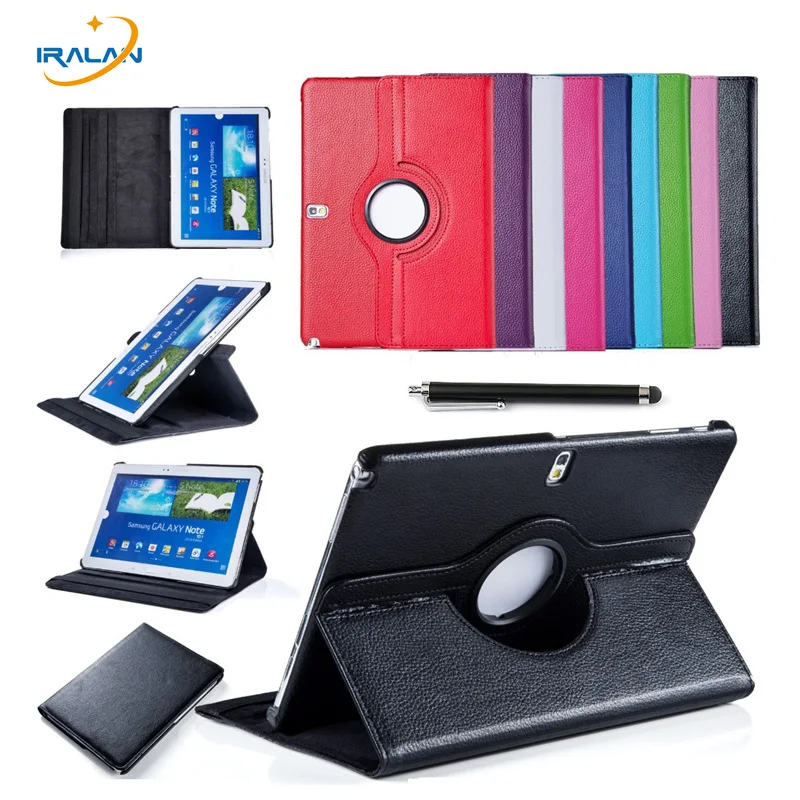 

2017 Hot 360 Degree ratating Cover For Samsung Galaxy Tab Pro 10.1 SM-T525 T520 T525 T521 PU leather Case+Stylus pen+Screen Film