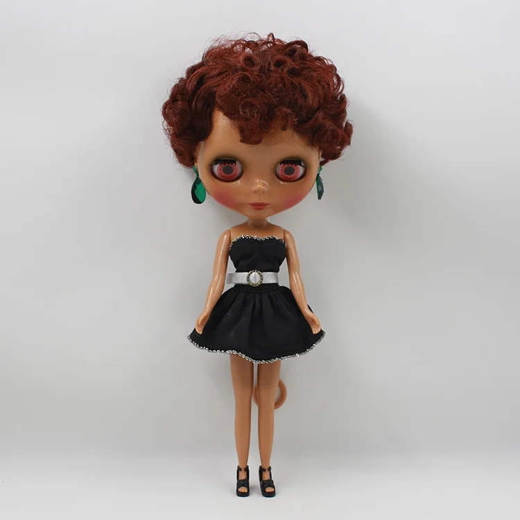 Free shipping factory blyth doll 70BL0362 Brown hair dark skin normal body toy gift 1/6