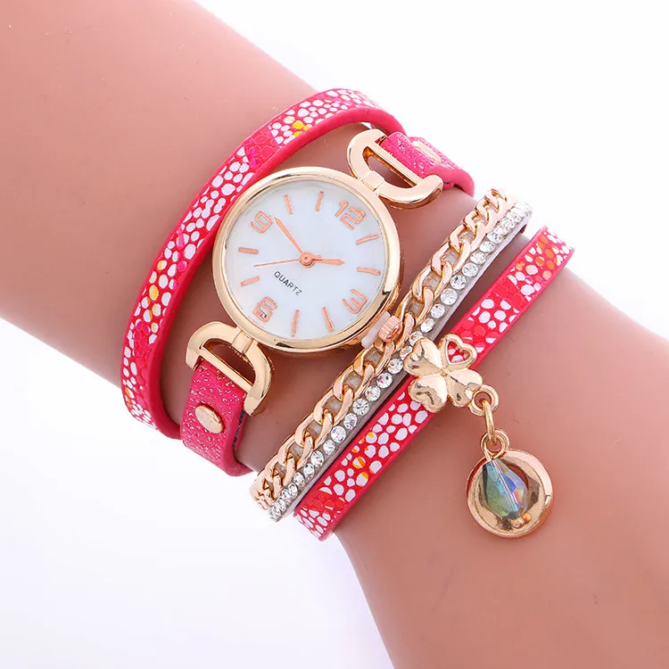 

Wholesale Fashion Casual Rhinestone Pendant Wrist Watch Women Leather Lady Bracelet Watch Long Woman Eagle Watches 918022
