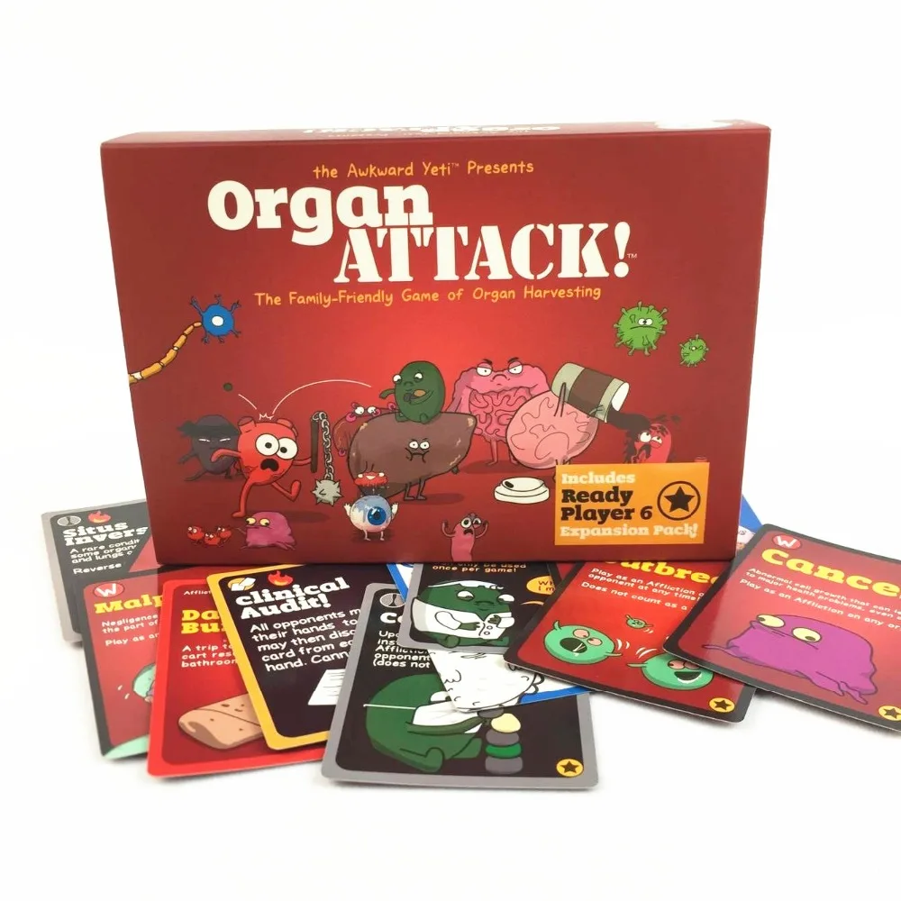 

Adult Party Cards Game Organ ATTACK! Board Funny Game organ attack party play board game toys parents with children gift toy