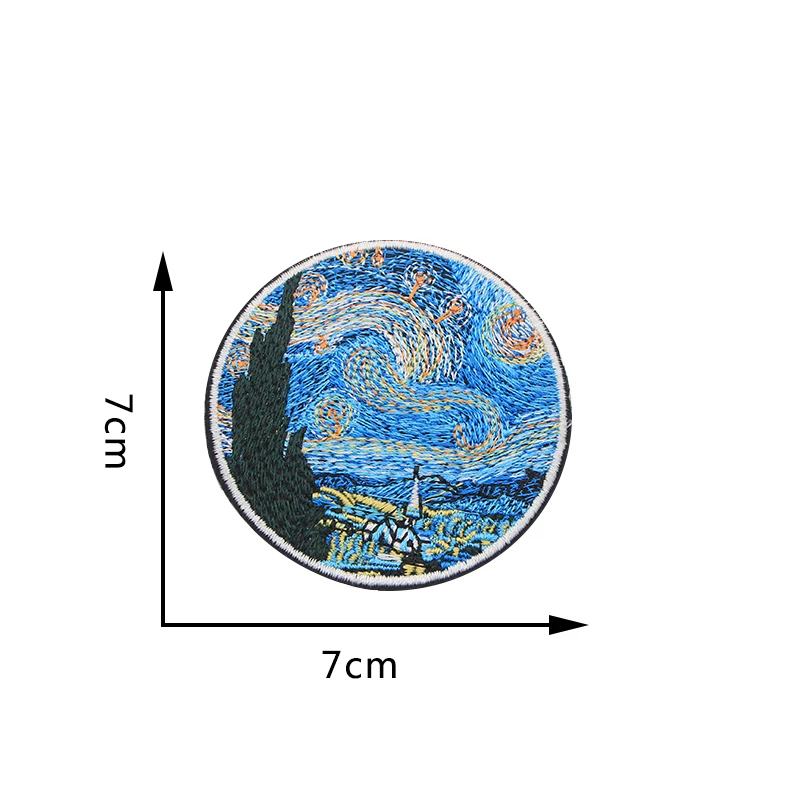2 шт./лот Ван Гог картина Звездная ночь вышивка Железный На Патчи для одежды DIY аксессуары Аппликация наклейки на наручную повязку