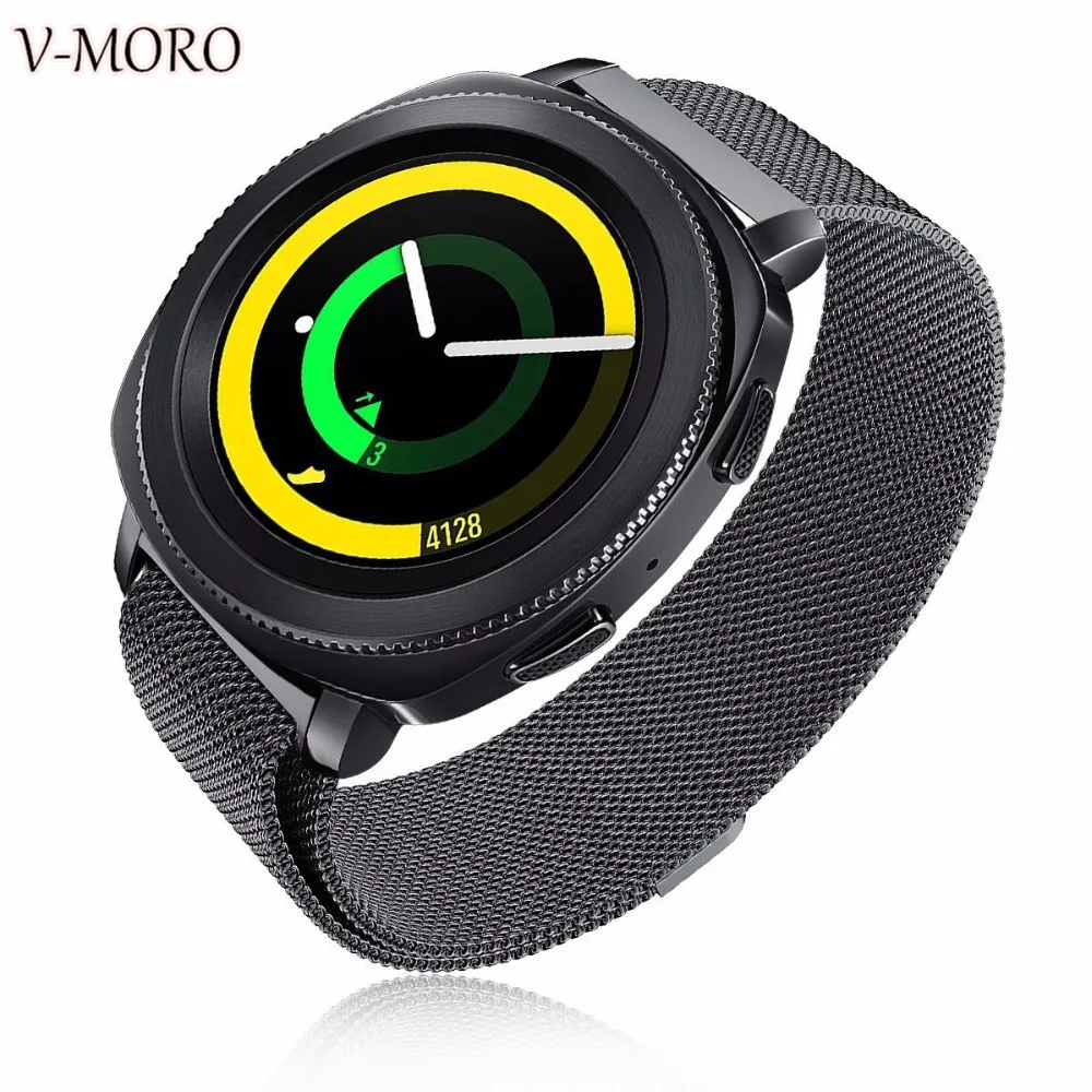 V MORO Gear Sport Bands Milanese Loop Watch Band Stainless Steel Metal