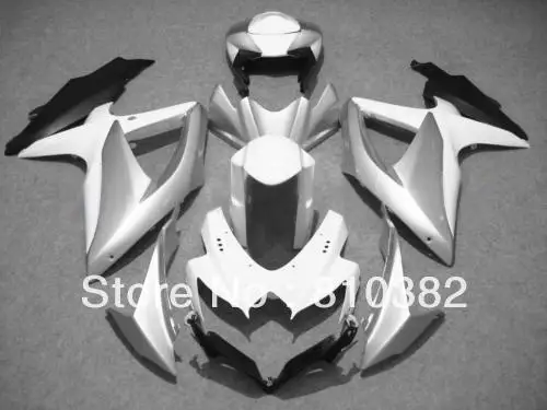 Комплект обтекателей под давлением для GSXR600 750 08 09 GSXR750 GSX R600 K8 2008 2009 серебряный