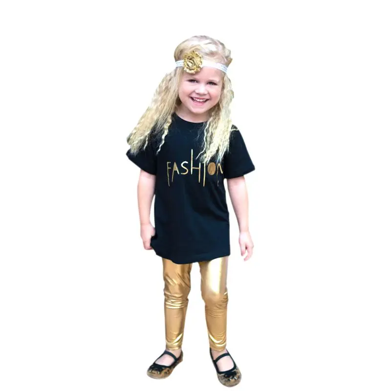 

New Autumn Fashion Skinny Slim Gold Black Silver Kid Leather Pants Girl Legging Baby Girls Boys Pants