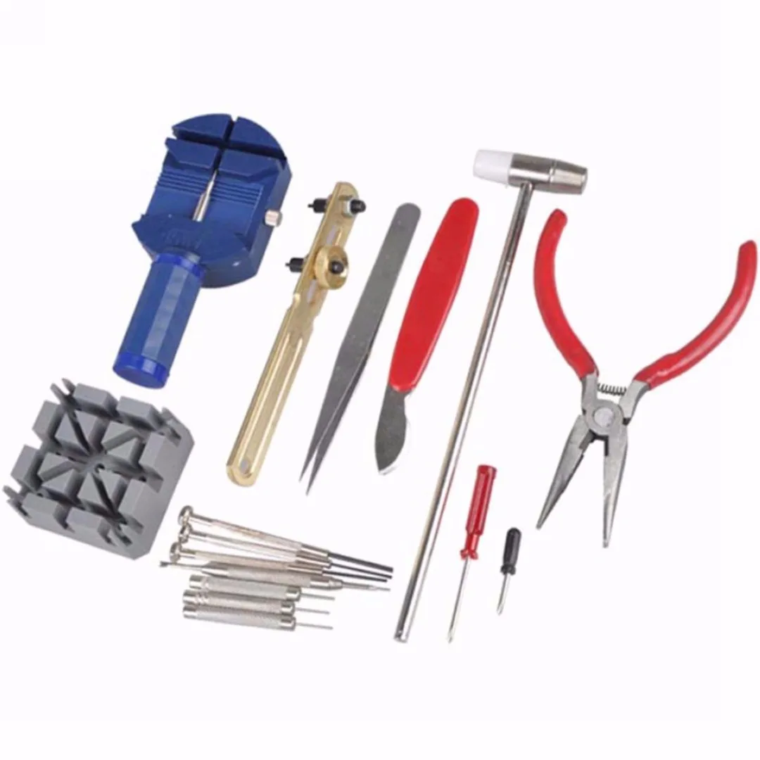 Shellhard 16pcs/Set Clock Wrist Watch Repair Tools Watches Case Set Kit Opener Pin Remover With