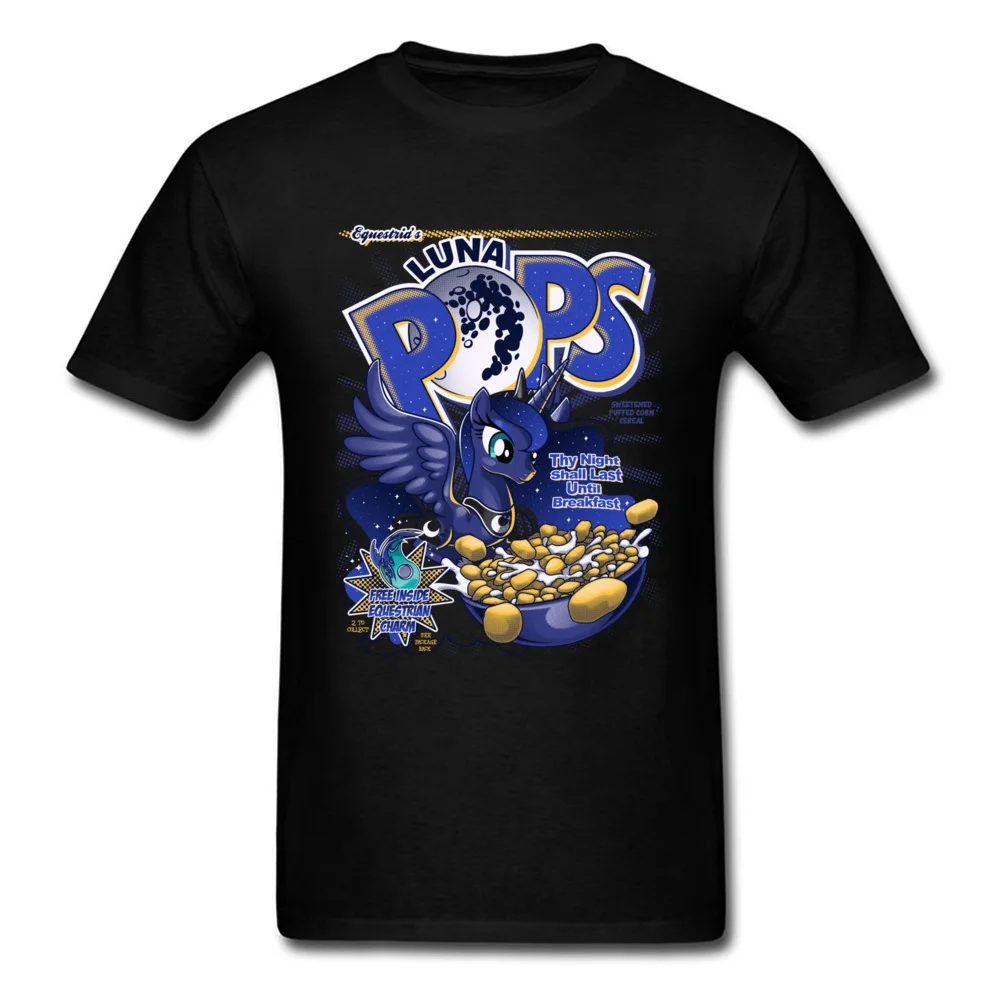 Equestrias Luna Pops Normal ostern Day Cotton Fabric Round Collar Youth T Shirt Tops Shirts High Quality Short Sleeve T-shirts Equestrias Luna Pops black