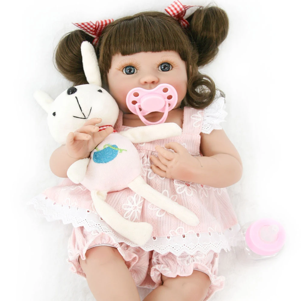 

14" Adorable Full Body Silicone Reborn Baby Girl Doll Toys vinyl newborn reborn House Play Bath mini babies lol Baby Girl Doll
