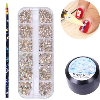 

New Rhinestone Acrylic UV Adhesives Super Sticky Gel Kit Professional Lacquer Bling Ongle Decoration Tool