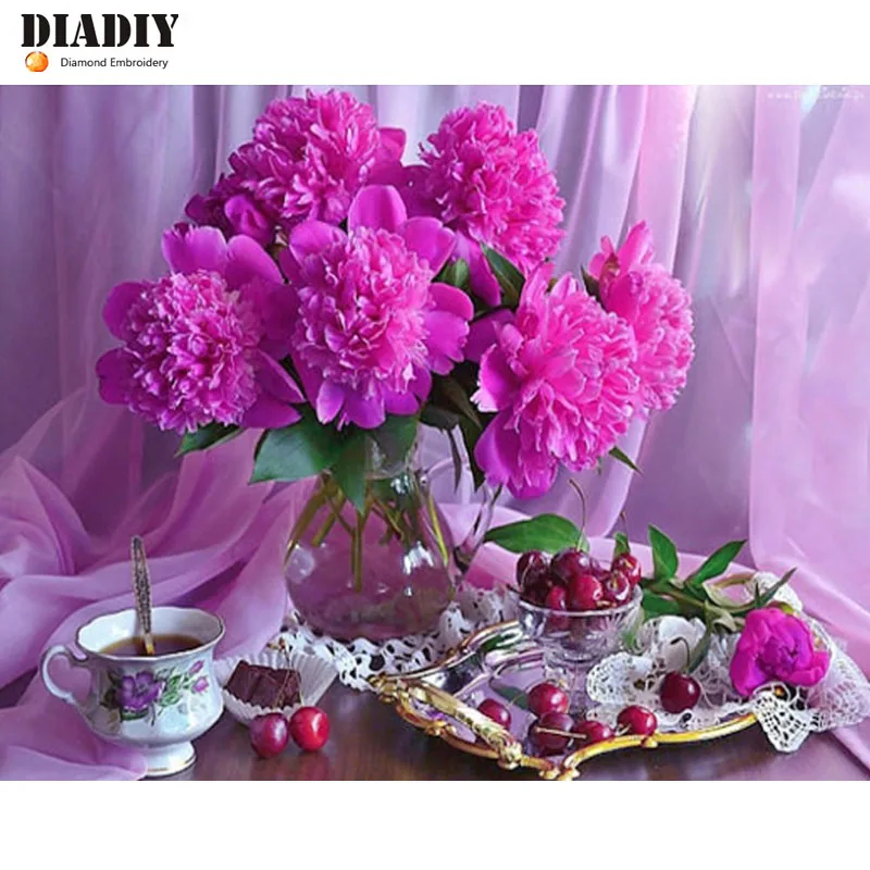 

5d Diy Diamond Painting Cross Stitch Golden Lily Diamond Embroidery Flowers Crystal Round Diamond Mosaic Pictures Needlework