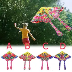 90x50 см Яркая Ткань воздушных змеев Красочные бабочки воздушный змей открытый складной детский воздушный змей с одним леером игрушки для