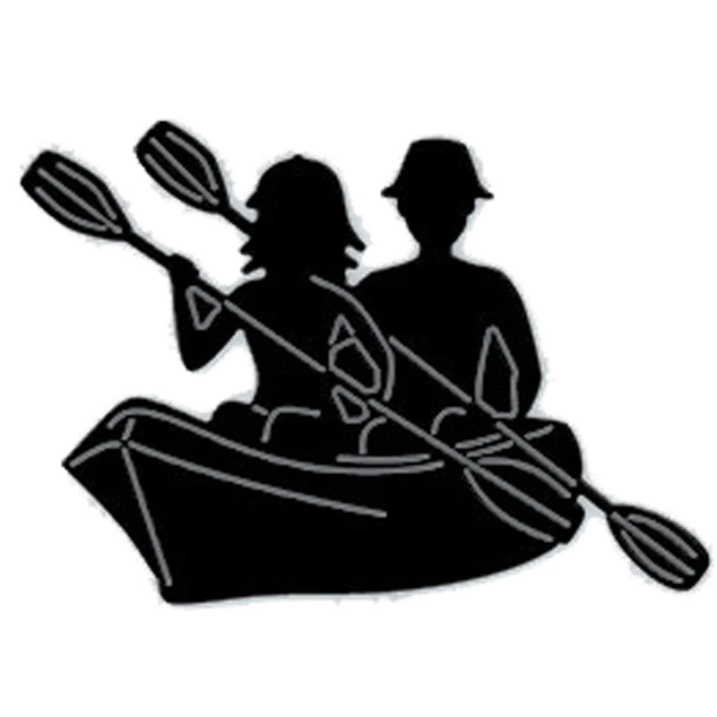 

Kayakers Metal Cutting Dies Scrapbooking craft Dies cuts paper art card make emboss stencil 6.9X4.9CM