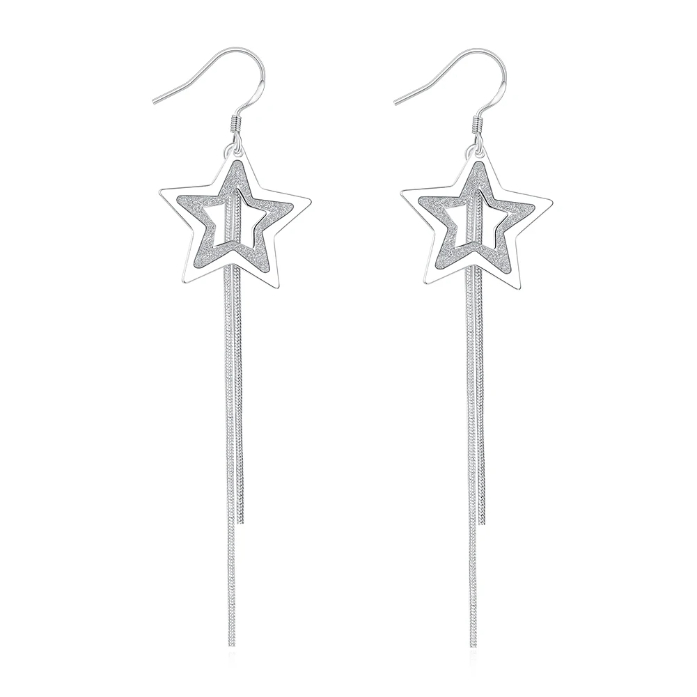 Lelady Women Earring Fashion Jewelry 2017 Long Star Tassel Dangle