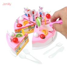 44 шт./компл. кухонные игрушки ролевые игры разрезание торта ко дню рождения игрушка для детского кухонного набора для детей игровой дом игрушка пластиковый игрушечный набор продуктов