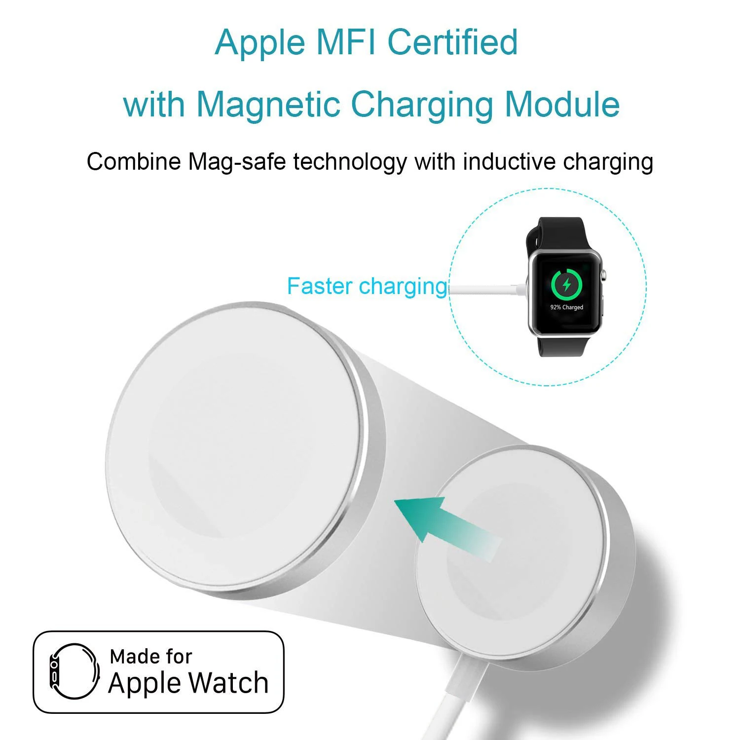 

Wireless Charger for iWatch Series 2 3 USB MFi Certified Magnetic iWatch Charging Cable 3.3 feet/1meter for Apple Watch Charger