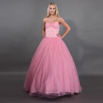 

Lovely Sweetheart Quinceanera Dresses Pink Color Lace Inside Tulle Skirt Vestidos De Debutantes De 15 Anos Puffy Ball Gowns