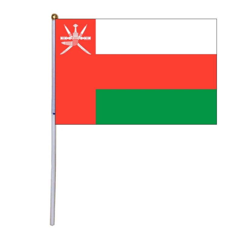 Xvggdg 100 Pz 14*21Cm Oman Hand Flag Wave Flags Car Flag Bandiera Dell'Oman Banner