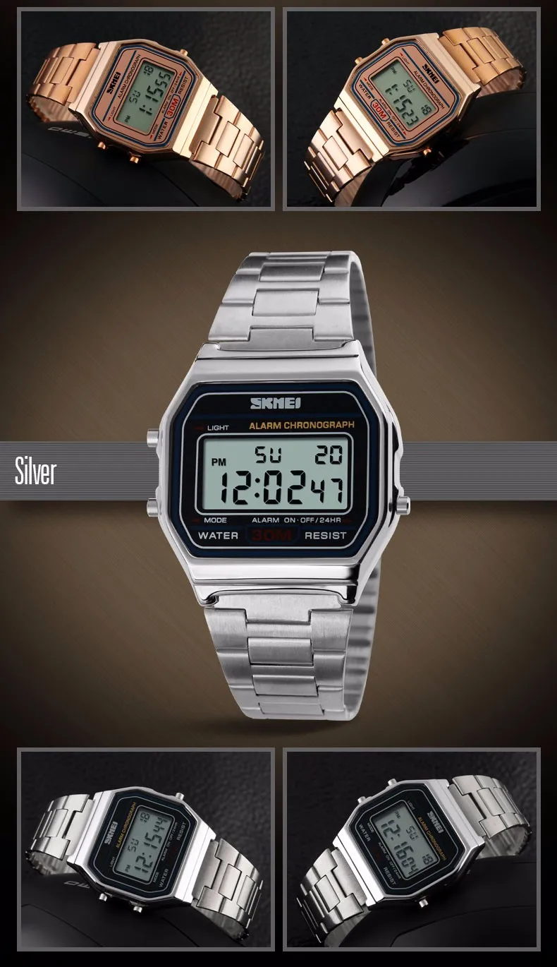 2016 Новинка SKMEI Элитный бренд Для мужчин модные спортивные часы цифровой светодиодный кварцевые наручные часы Сталь планки главное de Lujo Relogio