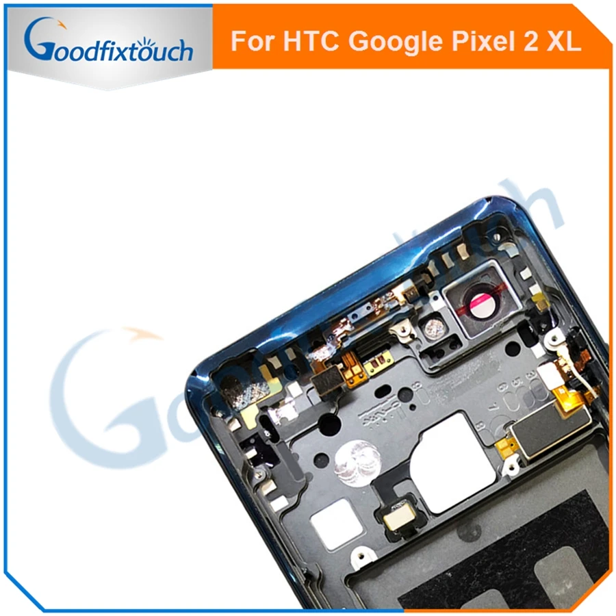 6.0" For HTC Google Pixel 2 XL Battery Cover Door Back Rear Case Middle Frame Chassis Full Housing Assembly With Flex Cable