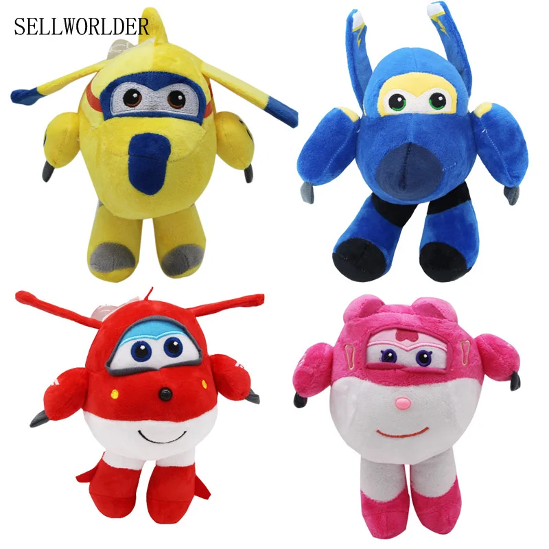 

SELLWORLDER Super Wings Cartoon Character 22cm Airplane Plush Puppet Figure Toys