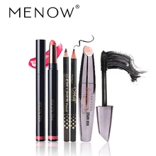 Menow бренд Make Up Set 1 шт. увлажняющий Губная помада и 1 шт. Водонепроницаемый Подводка для глаз Стройный Тушь для ресниц косметический Комбинации 5320 /b