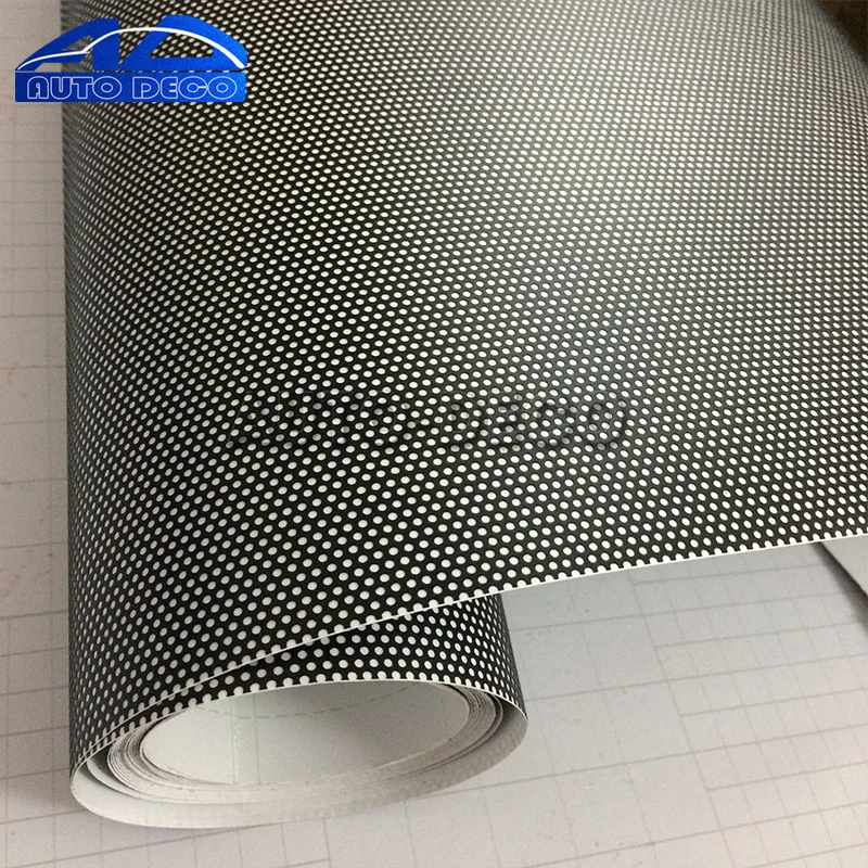 for Car Scooter Motorcycle Headlight Rear Light Decal Sticker Size : 30x200cm Perforated Tint Mesh Film Black One Way Vision