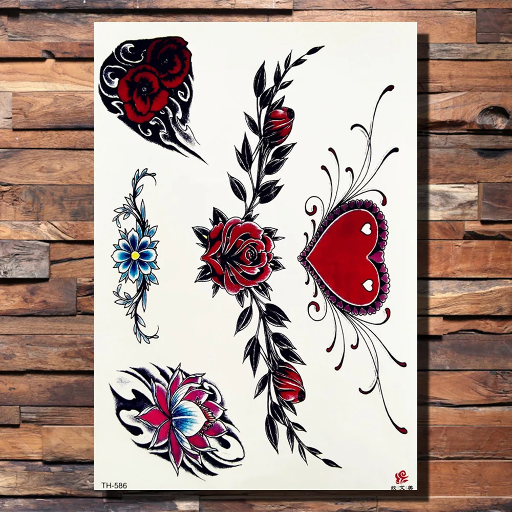 FANRUI Morning Glory Totem Ловец снов временное тату Sticker перо Звезда черная рисунок