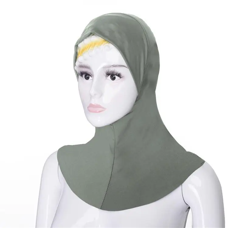 Мусульманские женщины под шарф, шляпа, Шапка мягкая кость капот ниндзя хиджаб исламский шеи крышка простой тюрбан, головной платок Amira банданы головные уборы - Цвет: 11 Gary